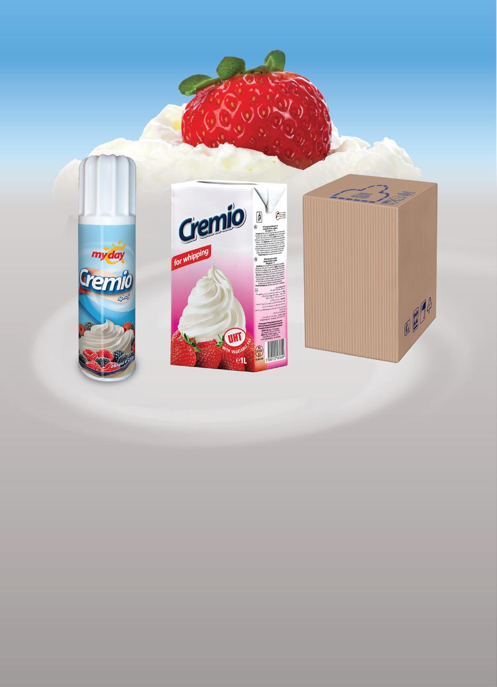 UHT Cremio spray BG cладкарски продукт в аерозолна опаковка на растителна основа GB aerosol confectionary product on vegetable base RO produs de patiserie în pulverizator de aerosoli pe bază de