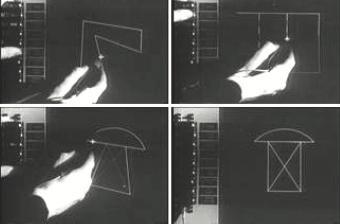 Εικόνα 2: Σχεδίαση στο Schetchpad Το 1 6 μια ομάδα αρχιτεκτόνων του ΜΙΤ (Massachusetts Institute of Technology), με επικεφαλή τον Nicholas Negroponte, ακολούθησε μιια διαφορετική προσέγγιση όσον