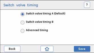 3 Εργασίες συντήρησης 3.14 System 3.14.4 Switch valve timing 3.14.4 Switch valve timing Οδηγίες Μπορεί να χρειαστεί να αλλαχτεί ο χρονισμός βαλβίδας εναλλαγής εάν οι βαθμιδώσεις εμφανίζουν διακυμάνσεις.