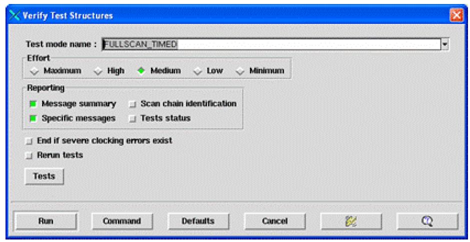 Εικόνα 2-6 Φόρμα συμπλήρωσης της εντολής Verify Test Structures 2.