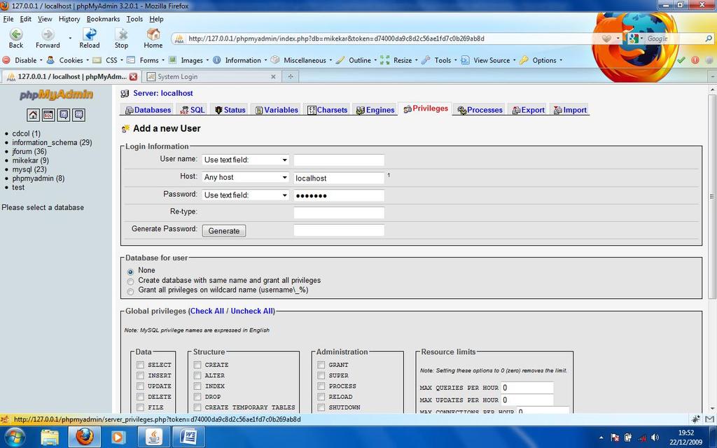 localhost.sql κε θάπνην απφ ηα δηάθνξα εξγαιεία πνπ ππάξρνπλ γηα δηαρείξηζε κηαο βάζεο MySql (φπσο πρ ην PhpMyAdmin ή ην MySqlAdministrator).