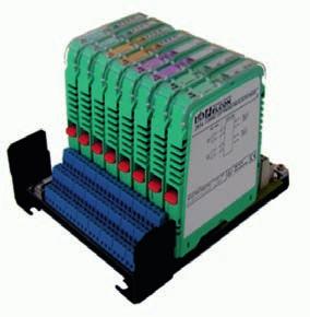 RTD, impulsuri / frecvenþã, contact, senzori de proximitate - Module de protecþie intrinsecã cu bariere Zener (fãrã izolare galvanicã) - Module complexe pentru alimentarea traductoarelor ºi setarea