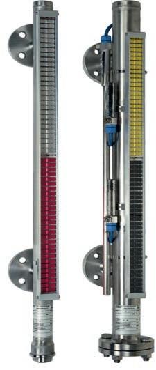 Indicatoare magnetice de nivel Indicaþie vizualã, fãrã sursã externã de energie - Închis ermetic - Fãrã calibrare suplimentarã - Stabilitate mecanicã - Citire clarã, chiar la distanþe mari.