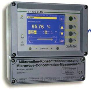 Densimetre pentru lichide ºi gaze Sisteme cu microunde pentru determinarea densitãþii produselor de tip slurry - Se bazeazã pe fenomenul de atenuare al microundelor în mediu apos - Atenuarea undelor