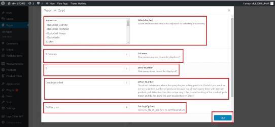 3. Σέρνουμε το ProductGrid και το τοποθετούμε κάτω από το TextBlock με ρυθμίσεις το WhichEntries: Θα επιλέξει αυτόματα τα προϊόντα από τις κατηγορίες