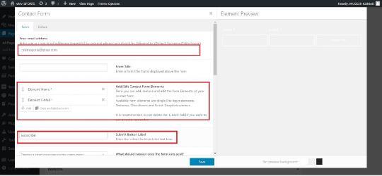 6. Κάνουμε επεξεργασία το ContactForm και στο Youremailaddress βάζουμε το e-mail που θα λαμβάνουμε τα αιτήματα της εγγραφής.