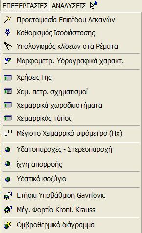 Από τον παραπάνω πίνακα παρατηρούμαι ότι: - Μόνο τρία χειμαρρικά ρέματα (Βαθύ νερό, Καθαρόρρεμα και Λεπτοκαρυάς) είναι αμιγή και ανήκουν στον χειμαρρκό τύπο Κ-ΙΙ - Όσον αφορά τα μικτά χειμαρρικά