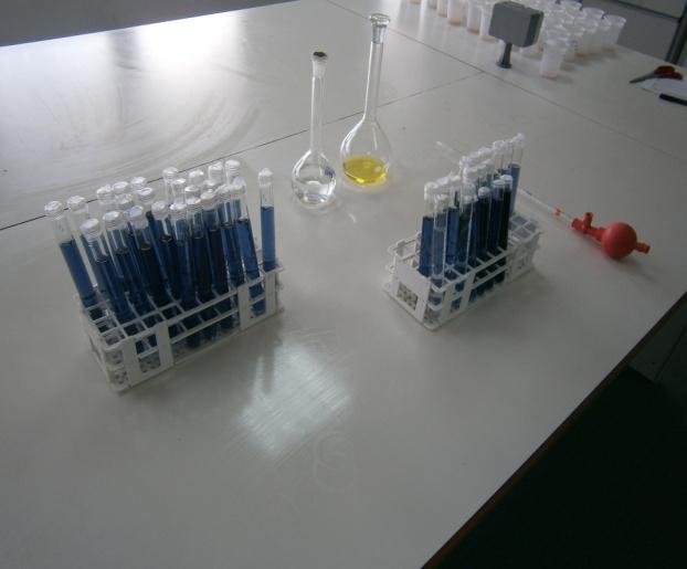 Θερμαίνω και αναμιγνύω στο stirrer έως ότου διαλυθεί πλήρως. Διατηρώ στο ψυγείο για λίγες εβδομάδες. Δημιουργώ τις ακόλουθες αραιώσεις σε πλαστικές ογκομετρικές: Τελ.