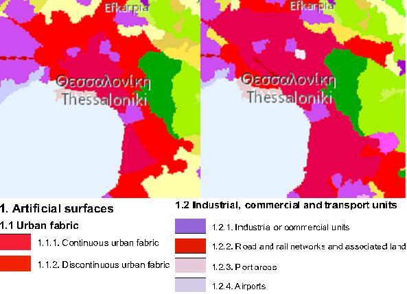 Οι δύο εικόνες για τη Θεσσαλονίκη του 2000 και του 2012 χρησιμοποιήθηκαν και με κατάλληλη επεξεργασία μέσω του λογισμικού Erdas Imagine 2014, δημιουργήθηκε μία εικόνα, στην οποία αποτυπώνονται οι