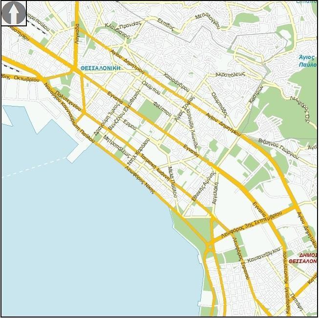 Χάρτης 4.1 : To κέντρο της Θεσσαλονίκης Πηγή : [13] Το κύριο χαρακτηριστικό του κέντρου τα Θεσσαλονίκης είναι η έντονη εμπορική δραστηριότητα.