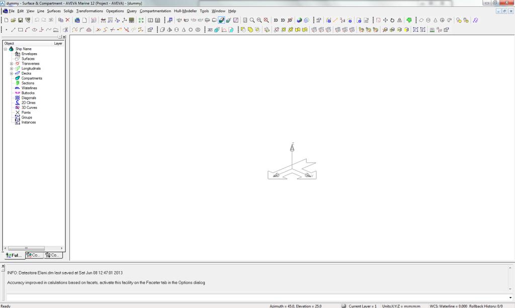 View Zoom ID Properties Εικόνα 1.2: Τα βασικά εργαλεία του Surface & Compartment. 1.2 Project Window Το Project Window αποτελεί ένα κατάλογο κατά ομάδες των διαφορετικών στοιχείων που απαρτίζουν το μοντέλο.