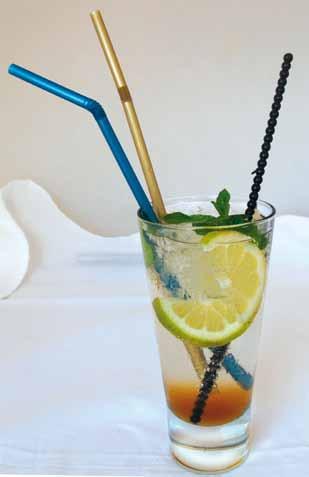 Mojito (lime, sugar, mint, soda) Gin Fizz (gin, lime, sugar, soda)