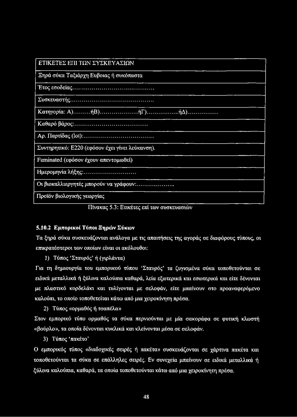 3: Ετικέτες επί των συσκευασιών 5.10.