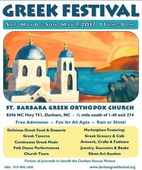 Assembling Pastries for the Greek Festival We will assemble the pastries for the Greek Festival on Wednesday, May 3, 2017 at the church from 9:30 am until 4:00 pm. We will have two shifts.