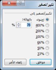 انقر فوق زر الخيار 200% ثم انقر فوق موافق. في جزء الشرائح تم تكبير حجم الشريحة بنسبة 200%. الحظ أنه ما عاد بإمكانك رؤية الشريحة بأكملها. 4.