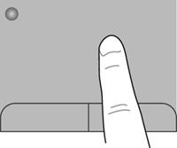 Περιήγηση Για να μετακινήσετε το δείκτη, σύρετε το δάχτυλό σας επάνω στο TouchPad προς την κατεύθυνση που θέλετε να μετακινηθεί ο δείκτης.