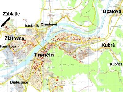 Obr.3 : Katastrálna mapa mesta (Zdroj: projekty.infovek.sk, dostupné z http://projekty.infovek.sk/dedinky/dedinky/trencin/podstranky/informacie/info_main.