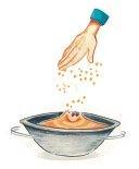 cheese Pour the oil in the frying pan Pour the mixture in the frying pan Fry the omelette on