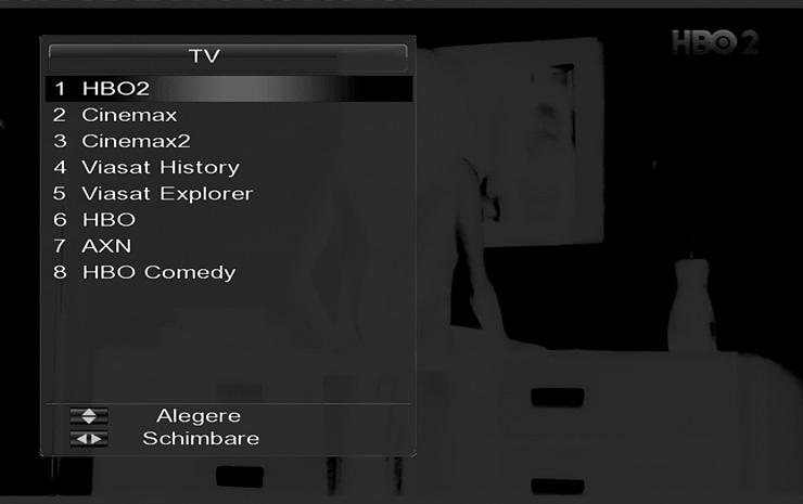 SYNAPS DVB-CHD 3100M 9 5.6 DELETE: STERGERE PROGRAM 5.7 BACK: INAPOI LA PAGINA ANTERIOARA 5.8 MENU: AFISEAZA MENIU 6.