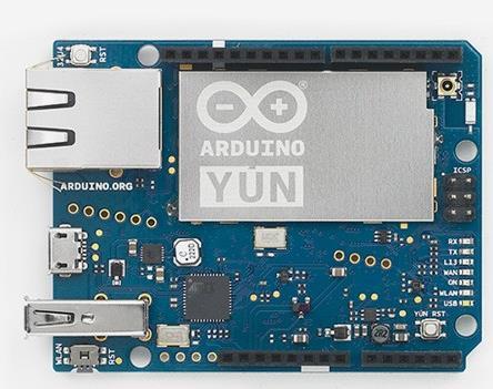 1.7 ARDUINO YUN Εικόνα 1.9:ArduinoYUN Το Arduino Yun είναι μια πλακέτα μικροελεγκτή με βάση την ATmega32u4 και της Atheros AR9331.