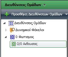 Στη συνέχεια δημιουργούμε τη μεσαία ομάδα: Αίθουσας Παρατηρούμε ότι τα ονόματα που δίνουμε έχουν μια συνέχεια μεταξύ τους το ένα συμπληρώνει το άλλο έτσι ώστε να μας βοηθήσουν να οργανώσουμε καλύτερα
