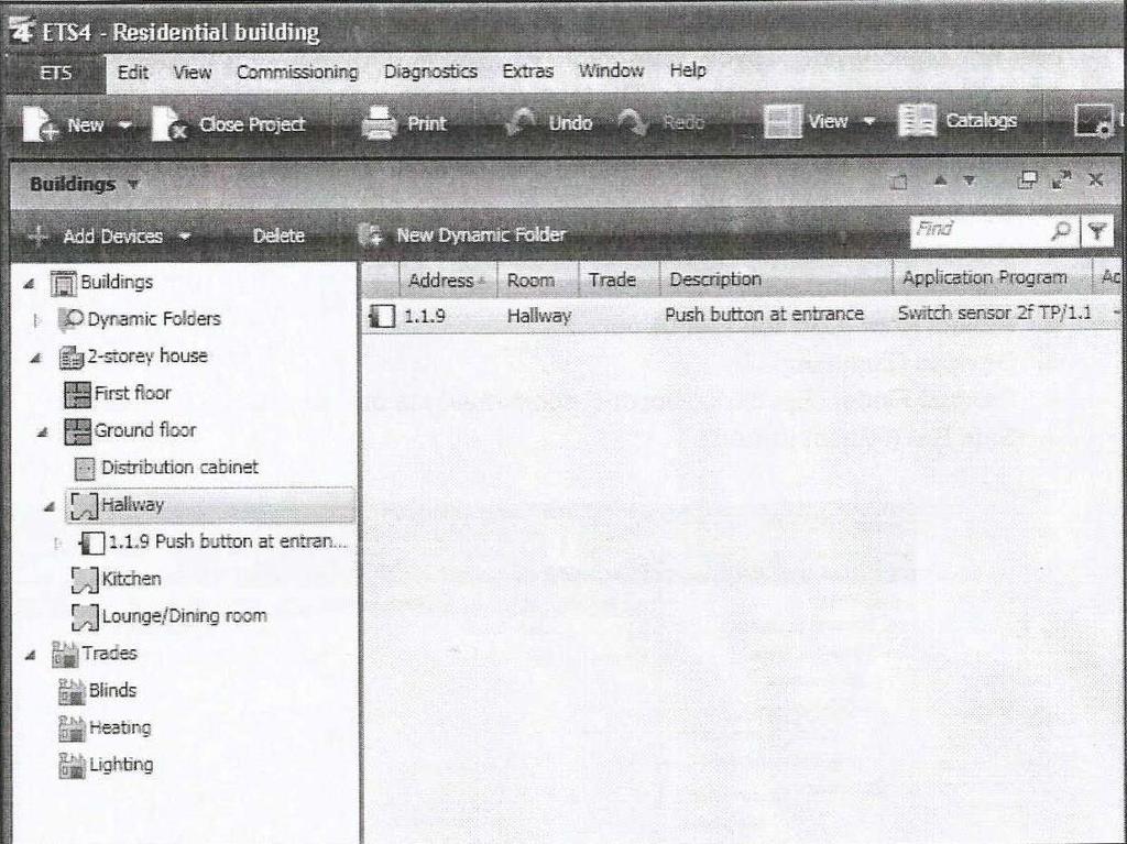 4.8.1 Buildings window (παράθυρο κτιρίων) Το παράθυρο "Buildings" είναι η κεντρική όψη του ETS.