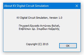 Στο help menu, βρίσκονται πληροφορίες για τους δημιουργούς του λογισμικού.