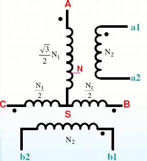 اتصال اسكات (T يا اتصال سه فاز به دو فاز 7 3 ( 15 AS AB cs 30 a a 3 AS ( 16 3 1 3 1 1 1 b b BC ( 17 1 1 1 C A B a 1 بردارهاي ولتاژ در