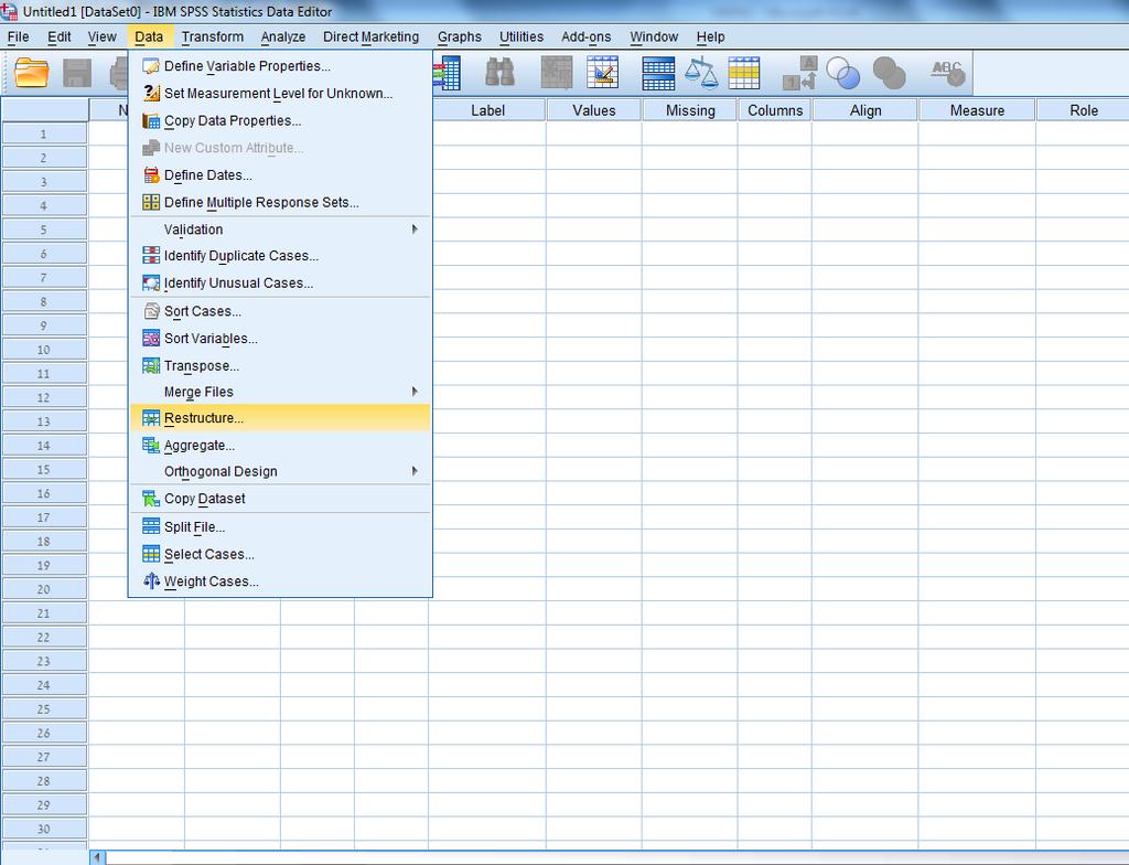 :Variables to cases מיהם המשתנים להם רוצים לבצע שינוי מעמד transposed( :)variables to be אנו רוצים שבמקום שיהיו לנו תצפית אחת לכל שנה )סה"כ שלוש תצפיות לשלוש שנים( אנו רוצים שיצור תצפית אחת לשלוש