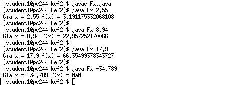 2.1.7 Να γράψετε ένα πρόγραµµα το οποίο να υπολογίζει την αριθµητική τιµή της 3 2 4x 3x + 2x 1 συνάρτησης f ( x) = για διάφορες τιµές του x.
