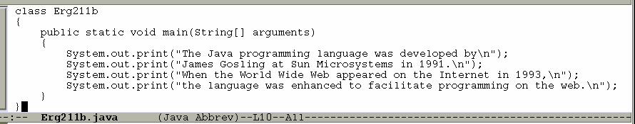 2.1 Λυµένες Ασκήσεις. 2.1.1 Γράψτε ένα πρόγραµµα το οποίο να εµφανίζει τις παρακάτω γραµµές The Java programming language was developed by James Gosling at Sun Microsystems in 1991.