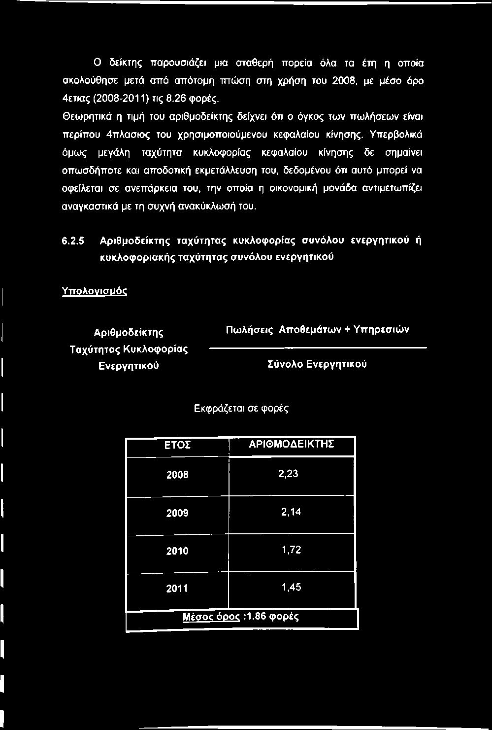 Υπερβολικά όμως μεγάλη ταχύτητα κυκλοφορίας κεφαλαίου κίνησης δε σημαίνει οπωσδήποτε και αποδοτική εκμετάλλευση του, δεδομένου ότι αυτό μπορεί να οφείλεται σε ανεπάρκεια του, την οποία η οικονομική