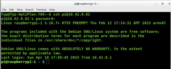 3 التحكم بسطر األوامر من خالل الحاسوب: يف نظام لينكس )Linux( أو ماك :)MAC( إذا كنت أحد مستخدمي نظام لينكس أو ماك ميكنك اإلتصال بالرازبريي باي والتحكم بسطر األوامر الخاص بها عن طريق الدخول عىل سطر