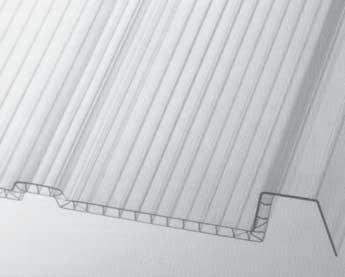 THERMOGRECA 1000 G/4 VÝROBY Hrúbka 8 mm Štruktúra jednokomorová Užitočný rázvor 1000 ±5 mm Dĺžka panelu na mieru (odporúčané nie dlhšie ako 7 metrov) Polykarbonátový trapézový panel Thermogreca G/4