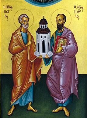 THE HOLY APOSTLES PETER AND PAUL (Continued from June 22) In his great passion of rage and fury against the disciples of the Lord, he went to Damascus bearing letters of introduction from the high