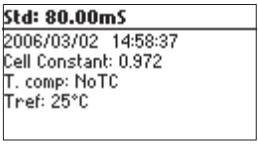 Khi tình traïng cuûa RTC khoâng bình thöôøng, maùy seõ báo tình traïng Expired Calibration (chuaån ñaõ heát hieäu löïc) DÖÕ LIEÄU CHUAÅN EC TRÖÔÙC ÑOÙ Döõ lieäu chuaån EC laàn tröôùc ñöôïc löu töï