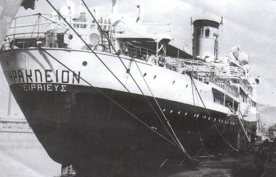 Ηράκλειων, Φαλκονέρα (Κρήτη) Το «Ηράκλειων» είχε ναυπηγηθεί στη Γλασκόβη το 1949 ως δεξαμενόπλοιο με το όνομα «Λέστερσαϊρ», για λογαριασμό αγγλικής