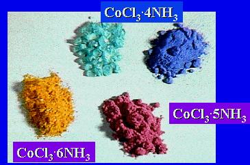 ) CoCl 3 5NH 3 CoCl 3 4NH 3 CoCl 3 3NH 3 CoCl 2 6H 2 O CuSO 4 5H 2 O amonijakati kristalohidrati