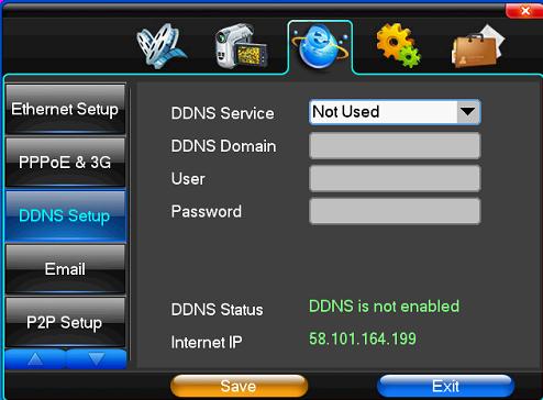 Setari DDNS: DDNS Service Selectati serviciul DDNS utilizat: SODDNS, ANYVISION, PANSIM, DYNDNS.