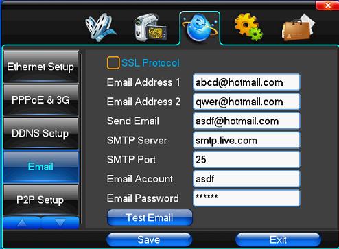 Email Account Adresa de email expeditoare Email Password Parola adresei de email expeditoare NOTA: Adresa de