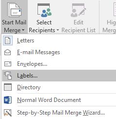 κξσμπί Start Mail Merge και επιλένςε ςημ επιλξγή Labels