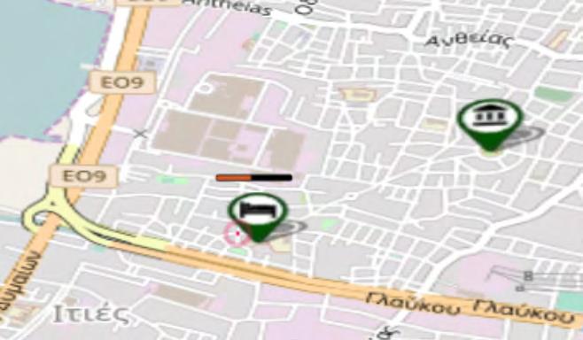 στο marker με αποτέλεσμα να εκτελεστεί το hover ή η επιλογή του σημείου ενδιαφέροντος.