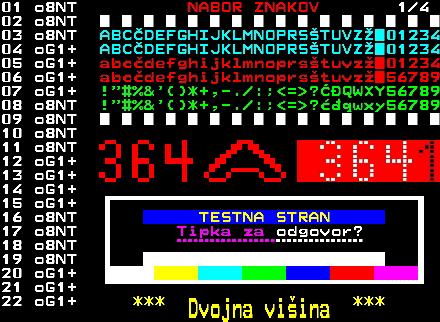 Teletekst Digitalni prenos preko analognega TV signala za prenos se izkoriščajo nevidne vrstice v sliki pri preletu žarka iz konca nazaj v izhodišče 45-oktetni