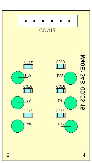 SS4900 Sub-D9 PCB Component Layout Top and Bottom Pattern Pin