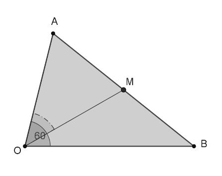 Λ Υ Μ Ε Ν Ε Σ Α Σ Κ Η Σ Ε Ι Σ ΔΙΑΝΥΣΜΑΤΑ ΑΣΚΗΣΗ η Σε τρίγωνο ΟΑΒ είναι, 4 και 60 της πλευράς ΑΒ, να υπολογισθεί το συνημίτονο της γωνίας. Η ζητούμενη γωνία είναι η γωνία των,.