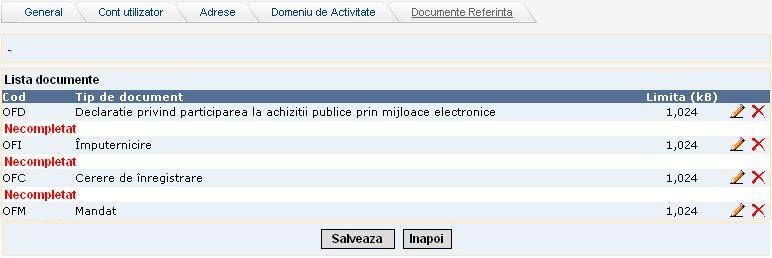 Inregistrarea si accesul in sistem 16 Prin apasarea pictogramei veti fi redirectionat catre o noua pagina, Completare