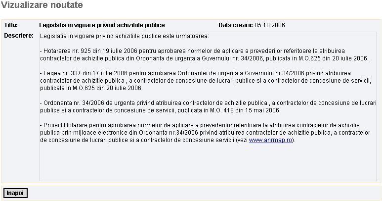 Diverse Pentru a reveni la pagina de lista apasati butonul 9.2 214.