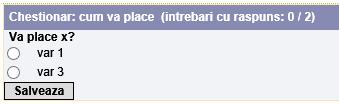 Chestionar 21 In pagina de home a ofertantilor se va afisa cate o intrebare din chestionarul publicat la momentul respectiv, la care utilizatorul curent nu a raspuns inca.