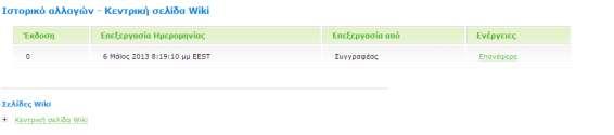 Εικόνα 9-6 Προςθόκη Νϋασ ελύδασ ςτο Wiki Εικόνα 9-7 Ιςτορικό Αλλαγών ςτο Wiki 9.3 ΤΖΗΣΗΗ FORUM Η υζότηςη (forum) επιτρϋπει την αςύγχρονη ςυζότηςη μεταξύ των ςυμμετεχόντων ςτην εκπαιδευτικό διαδικαςύα.