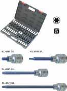 TRUSĂ CHEI TORX KL-4041-300K Trusă TORX cu acţionare 1/2", 32 piese conţine: Chei TORX lungime 55 mm T20